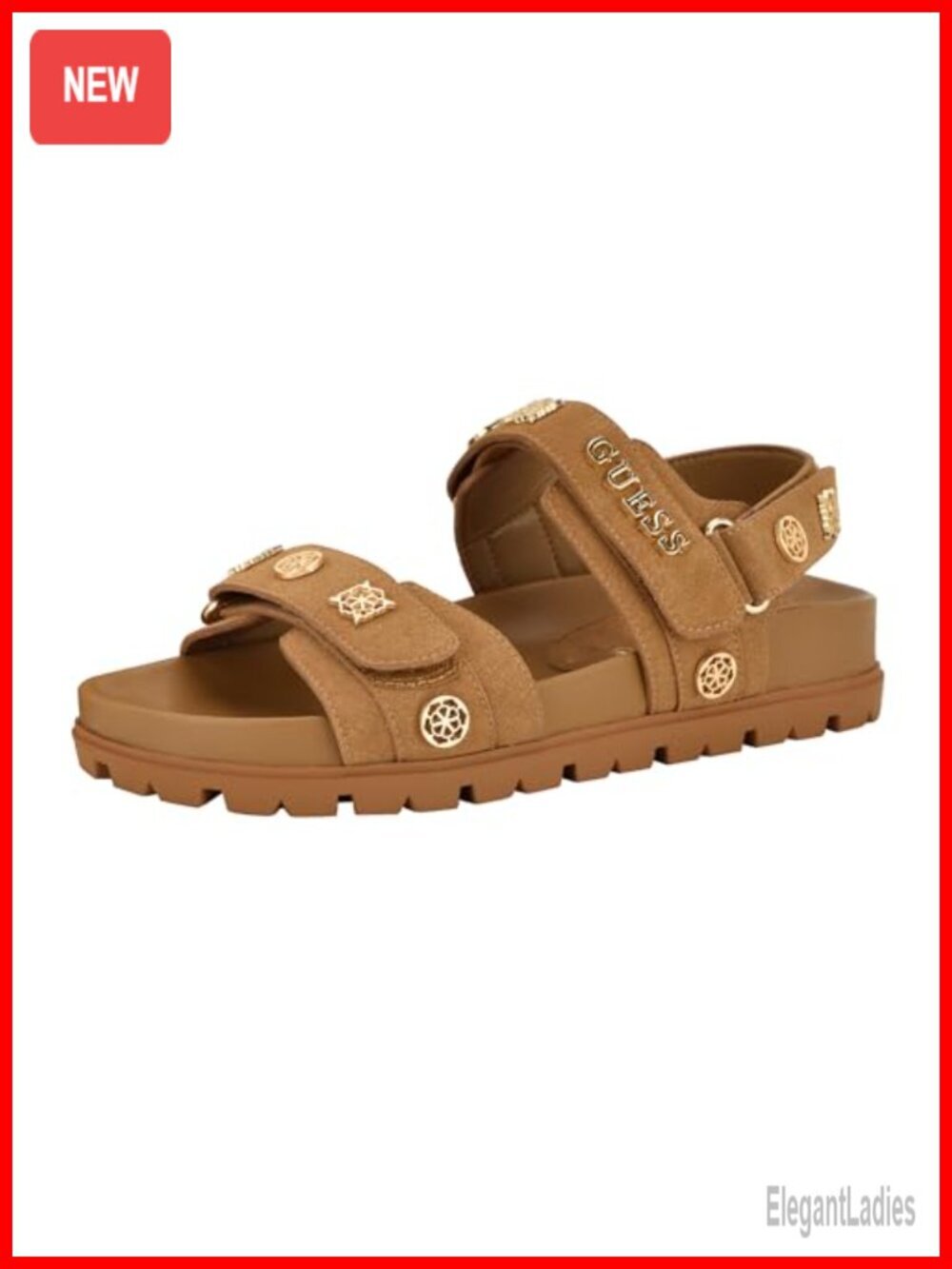 Faux-Suede Embellished Gladiator Sandals with Gold-Tone Medallions